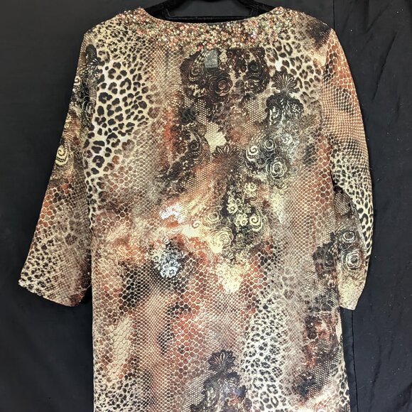 Chico's leopard print sheer tunic size 1 - Picture 2 of 5